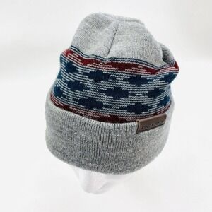 King & Fifth Winter Beanie Hat Skull Cap OS One Size Gray Geometric Print Aztec